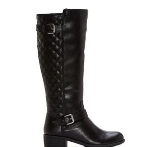 St. John's Bay Women's Tall Black Quilted Knee-High Riding Boot